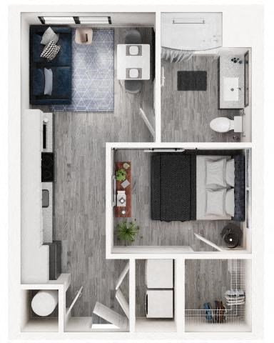 A1A Floor Plan at Link Apartments® Calyx, North Carolina, 27517