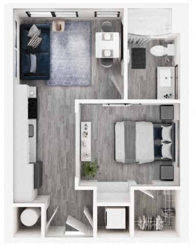 A1 Floor Plan at Link Apartments® Calyx, Chapel Hill