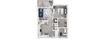 A2-A Floor Plan at Link Apartments® Calyx, Chapel Hill, 27517