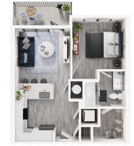 A2 Floor Plan at Link Apartments® Calyx, Chapel Hill, NC 27517