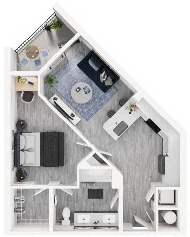 A2-IC Floor Plan at Link Apartments® Calyx, Chapel Hill, NC
