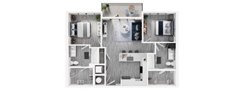 B1 Floor Plan at Link Apartments® Calyx, Chapel Hill North Carolina