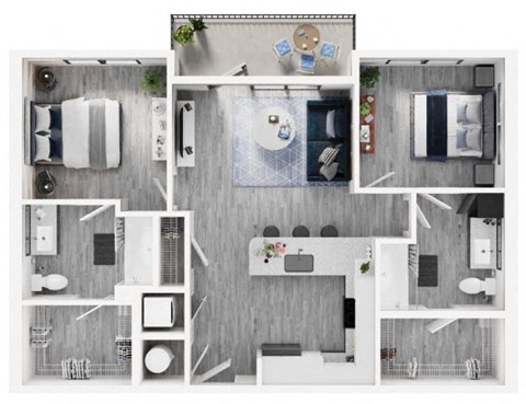 B1 Floor Plan at Link Apartments® Calyx, Chapel Hill North Carolina