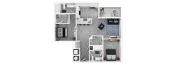 B2 IC Floor Plan at Link Apartments® Calyx, North Carolina