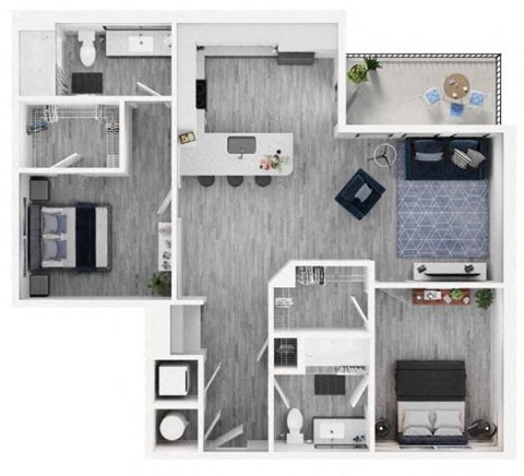 B2 IC Floor Plan at Link Apartments® Calyx, North Carolina
