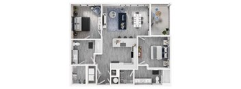 B3A Floor Plan at Link Apartments® Calyx, Chapel Hill, NC 27517