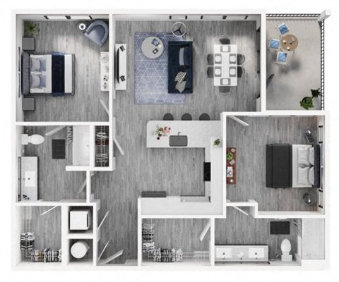 B3 Floor Plan at Link Apartments® Calyx, North Carolina, 27517