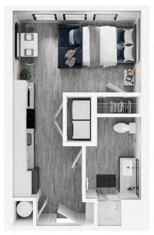 S1A Floor Plan at Link Apartments® Calyx, Chapel Hill North Carolina