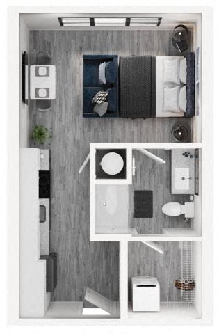 S1 Floor Plan at Link Apartments® Calyx, Chapel Hill, 27517