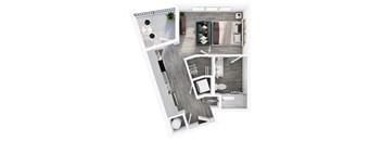 Studio 1 bath D at Link Apartments® CYKEL Apartments, Charlotte