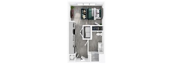 Studio 1 bath B at Link Apartments® CYKEL Apartments, Charlotte , NC 28208
