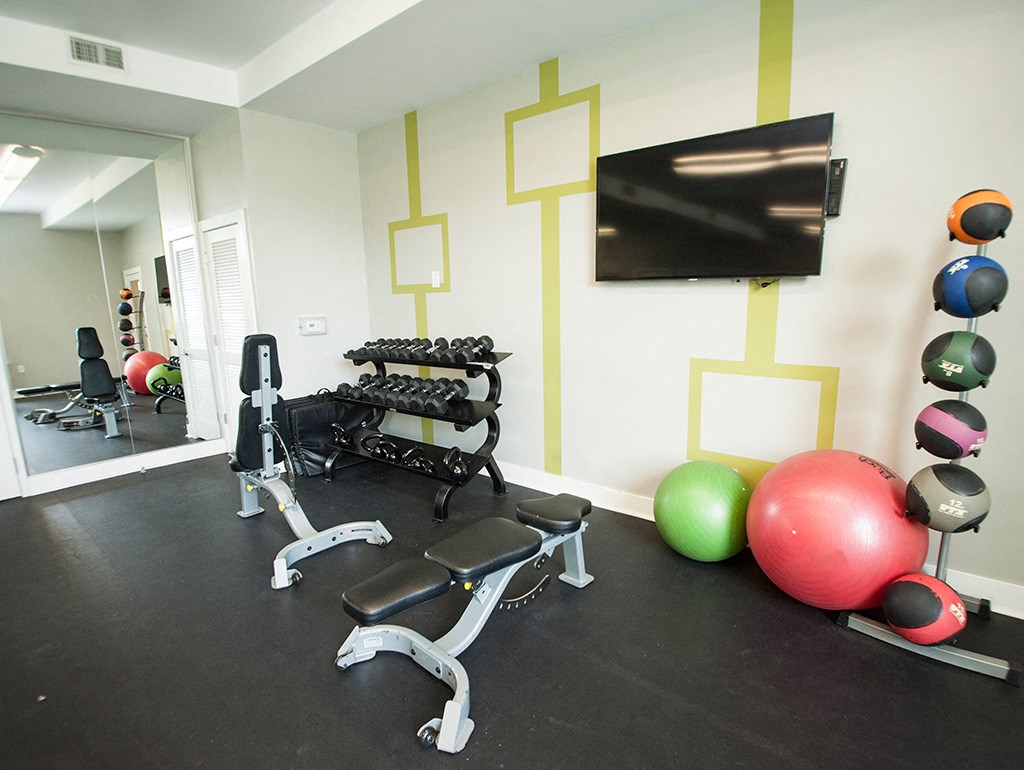 Two Level Fitness Center at Link Apartments® Manchester, Richmond, VA, 23224
