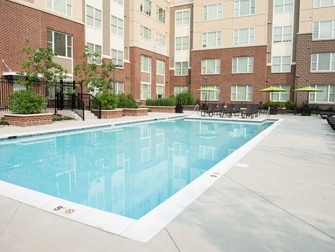 Swimming Pool With Relaxing Sundecks at Link Apartments® Manchester, Richmond, VA