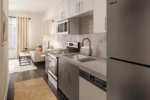 Fully Equipped Kitchen at Link Apartments® Calyx, Chapel Hill