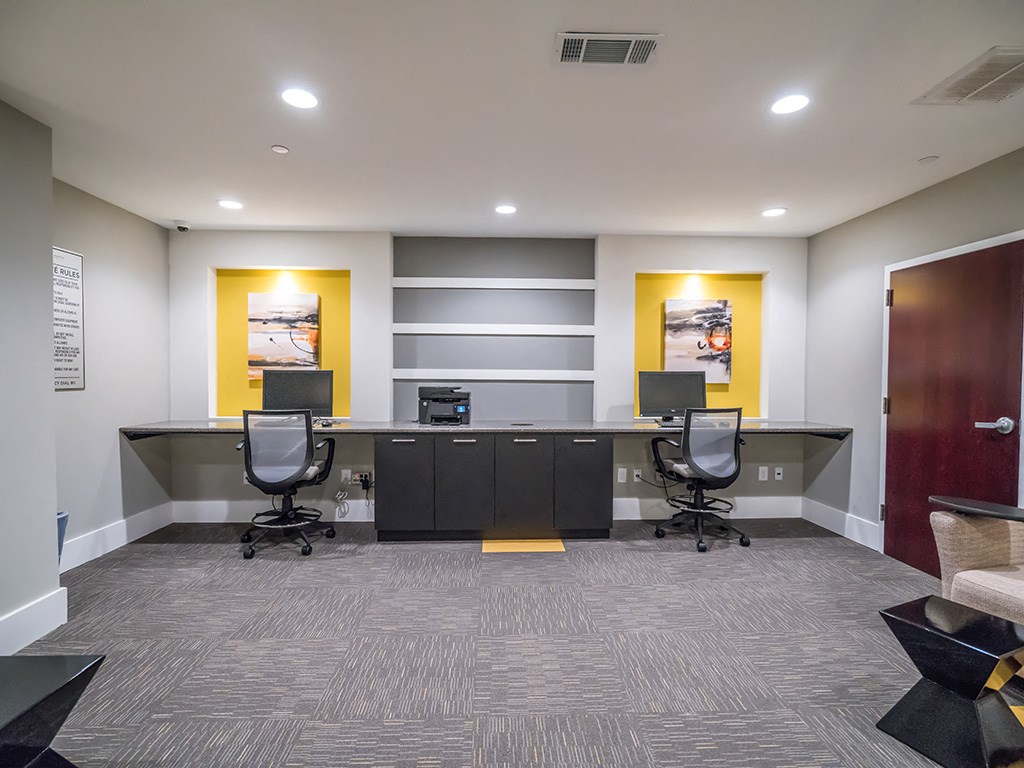 Business Center at Link Apartments® Glenwood South, North Carolina, 27603