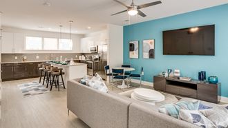 Living + Kitchen at Link Apartments® Grant Park, Atlanta, GA, 30312