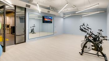 Fitness Center with Cardio Equipment at Link Apartments Grant Park in Atlanta