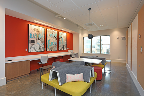 Study Lounge at Link Apartments Innovation Quarter, Winston Salem