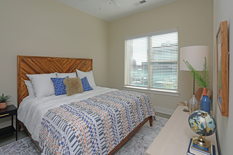 Bedroom With Expansive Windows at Link Apartments Innovation Quarter, Winston Salem, 27101