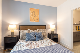 Luxurious Bedroom at Link Apartments® Linden, Chapel Hill, North Carolina
