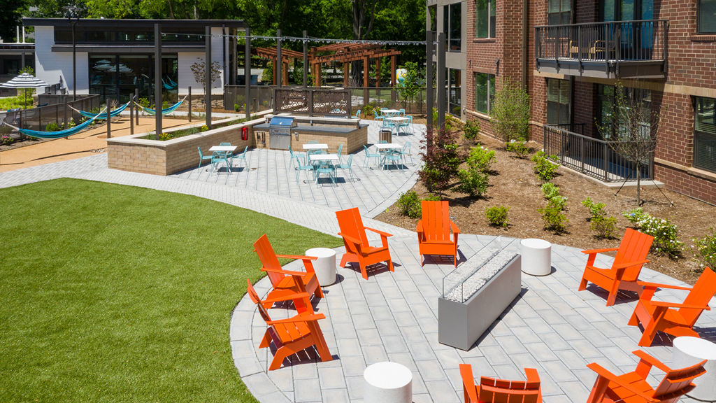 Fireplace at Link Apartments® Linden, Chapel Hill, NC