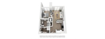 A2 Alt Floor Plan at Link Apartments® H Street, Washington, 20002
