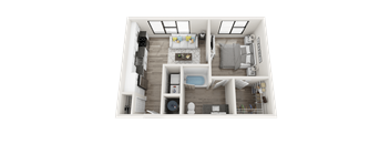 1 bedroom 1 bathroom Floor plan at Link Apartments® Montford, Charlotte, NC