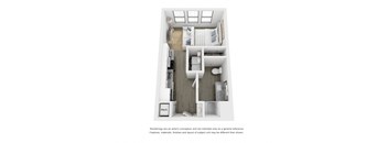 Studio 1 bath floor plan B at Link Apartments® Broad Ave, Memphis, 38112