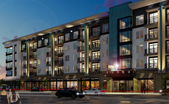 Exterior View In Night at Link Apartments® Fitz, Colorado