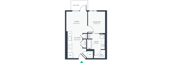 a floor plan of a unit with a bedroom and a bathroom