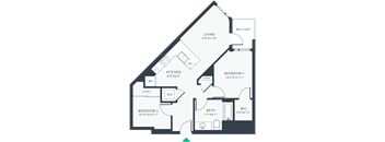 a floor plan of a house with a bedroom and a living room