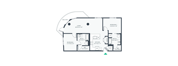 a floor plan of a bedroom apartment
