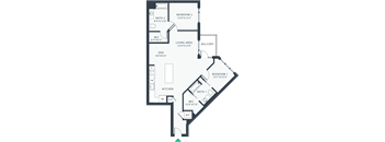 a floor plan of a bedroom apartment with a bedroom and a living room