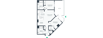 a floor plan of a bedroom floor plan with a bedroom and a living room
