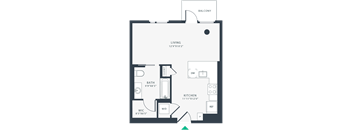 a floor plan of a unit with a bedroom and a bathroom