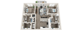 B1 Floor Plan at Link Apartments® Linden, Chapel Hill, NC, 27517