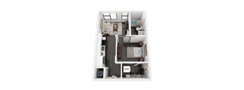A1 Floor Plan at Link Apartments® Mint Street, Charlotte, NC, 28203