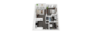A2 Floor Plan at Link Apartments® Mint Street, Charlotte, NC, 28203