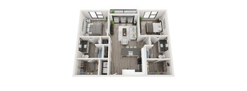 B1 Floor Plan at Link Apartments® Montford, Charlotte, NC, 28209
