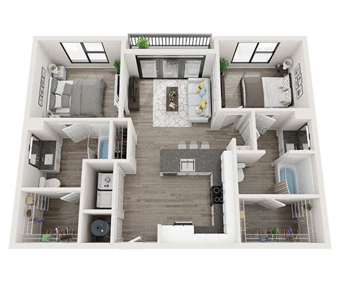B2 Floor Plan at Link Apartments® Montford, Charlotte, NC
