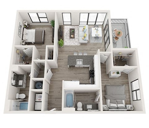 B4 Floor Plan at Link Apartments® Montford, North Carolina