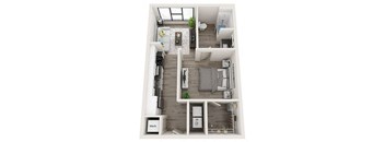 Studio 1 Bath S3-A Floor Plan at Link Apartments Innovation Quarter, Winston Salem, NC