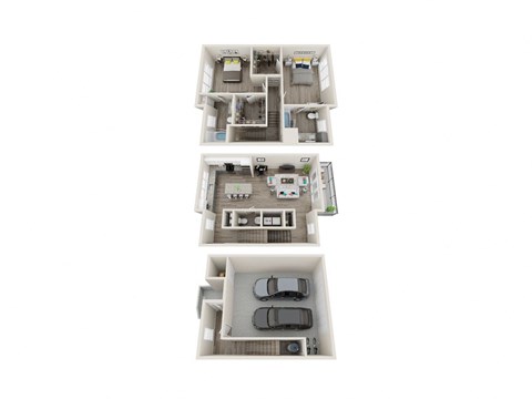 TH 2 Bed 2.5 Bath 1570 Sqft Floor Plan TH 2 Bed 2.5 Bath 1570 Sqft Floor Plan at Link Apartments® Grant Park, Atlanta, GA, 30312