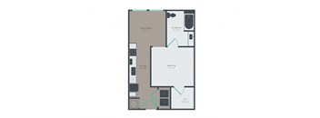 A1-A 1 Bed 1 Bath Floor Plan at Link Apartments® Grant Park, Atlanta, 30312