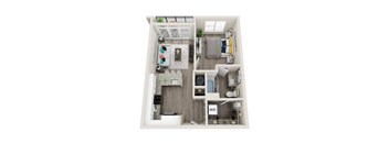 A3 1 Bed 1 Bath 653 Sqft Floor Plan at Link Apartments® Grant Park, Georgia