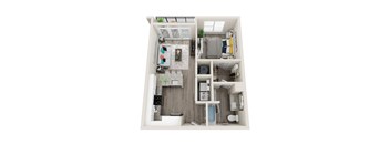 A3-A 1 Bed 1 Bath 653 Sqft Floor Plan at Link Apartments® Grant Park, Georgia, 30312