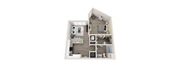 A7-Alt 1 Bed 1 Bath 822 Sqft Floor Plan at Link Apartments® Grant Park, Atlanta, 30312