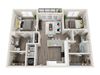 B1-A 2 Bed 2 Bath 1052 Sqft Floor Plan B1-A 2 Bed 2 Bath 1052 Sqft Floor Plan at Link Apartments® Grant Park, Atlanta, Georgia