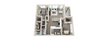 B2 2 Bed 2 Bath 1107 Sqft Floor Plan at Link Apartments® Grant Park, Atlanta