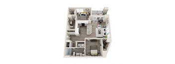 B2-Alt 2 Bed 2 Bath 1085 Sqft Floor Plan at Link Apartments® Grant Park, Georgia